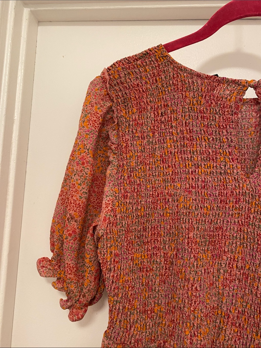 Dress Floral Puffed Sleeves - Picture 9 of 11